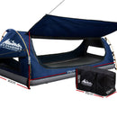 Weisshorn Swag King Single Camping Swags Canvas Free Standing Dome Tent Dark Blue with 7CM Mattress - Coll Online