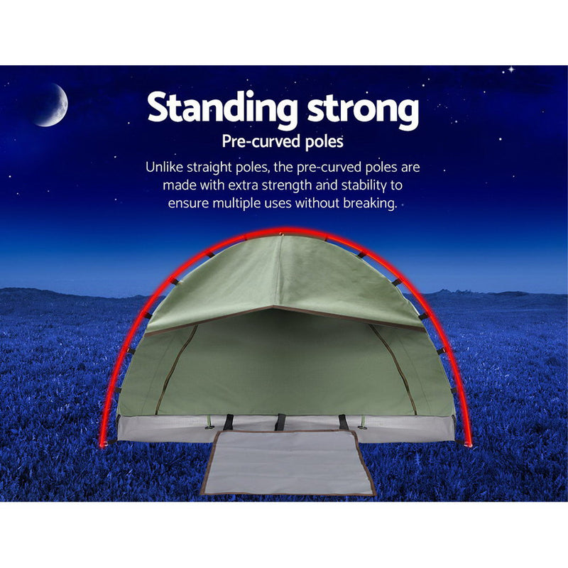 Weisshorn Double Swag Camping Swag Canvas Tent - Celadon - Coll Online