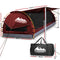 WEISSHORN King Single Camping Swags Canvas Swag Tent with Mattress Red - Coll Online