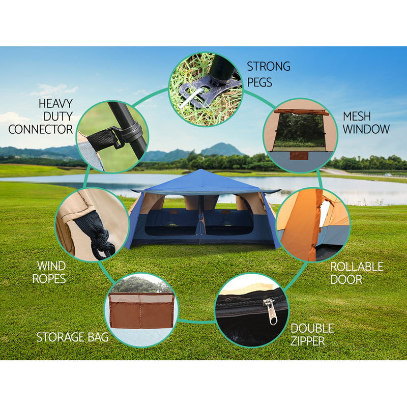 Weisshorn Instant Up Camping Tent 10 Person Pop up Tents Swag Family Hiking Dome Beach - Coll Online