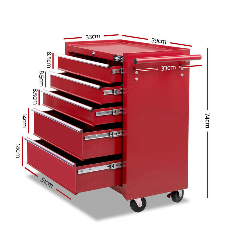 Giantz 14 Drawers Toolbox Chest Cabinet Mechanic Trolley Garage Tool Storage Box - Coll Online