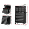 Giantz Tool Chest and Trolley Box Cabinet 16 Drawers Cart Garage Storage Black - Coll Online