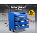 Giantz 5 Drawer Mechanic Tool Box Storage Trolley - Blue - Coll Online