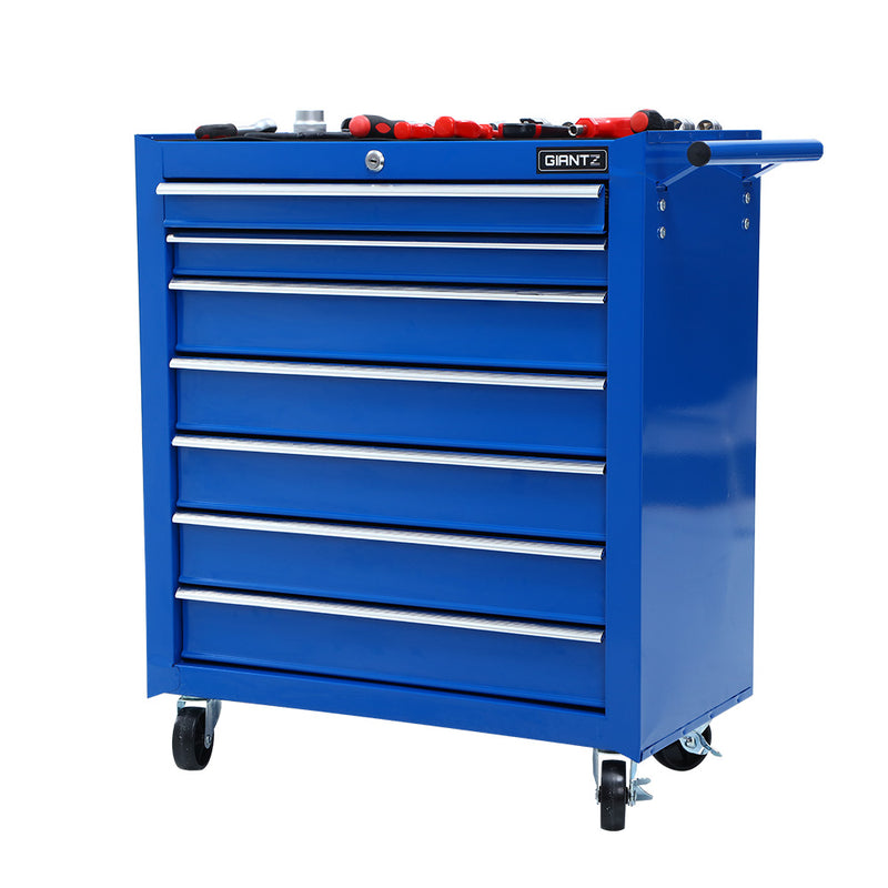 Giantz Tool Chest and Trolley Box Cabinet 7 Drawers Cart Garage Storage Blue - Coll Online