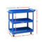 Giantz Tool Cart 3 Tier Parts Steel Trolley Mechanic Storage Organizer Blue - Coll Online