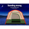 Weisshorn Family Camping Tent 4 Person Hiking Beach Tents Canvas Ripstop Green - Coll Online
