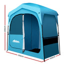 Weisshorn Pop Up Camping Shower Tent Portable Toilet Outdoor Change Room Blue - Coll Online