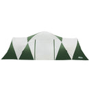 Weisshorn Family Camping Tent 12 Person Hiking Beach Tents (3 Rooms) Green - Coll Online