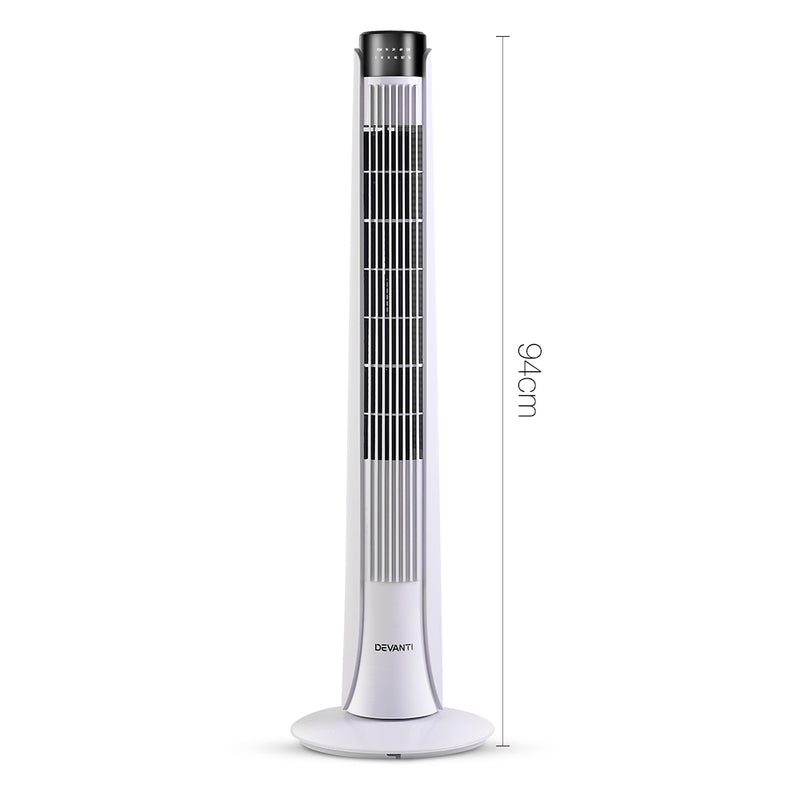 Devanti Portable Tower Fan - White - Coll Online