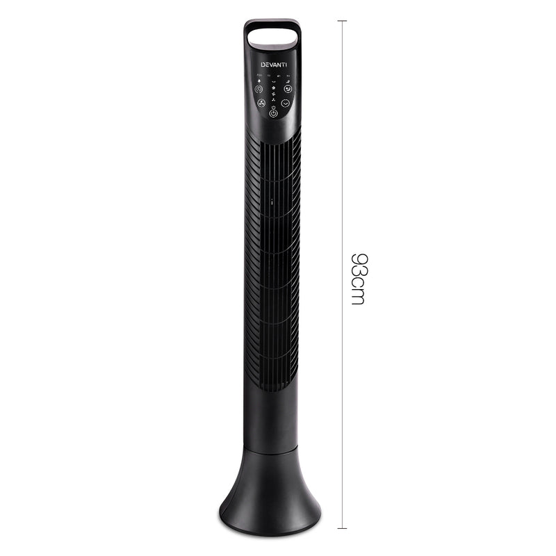 Devanti Portable Cross Flow Tower Fan - Black - Coll Online