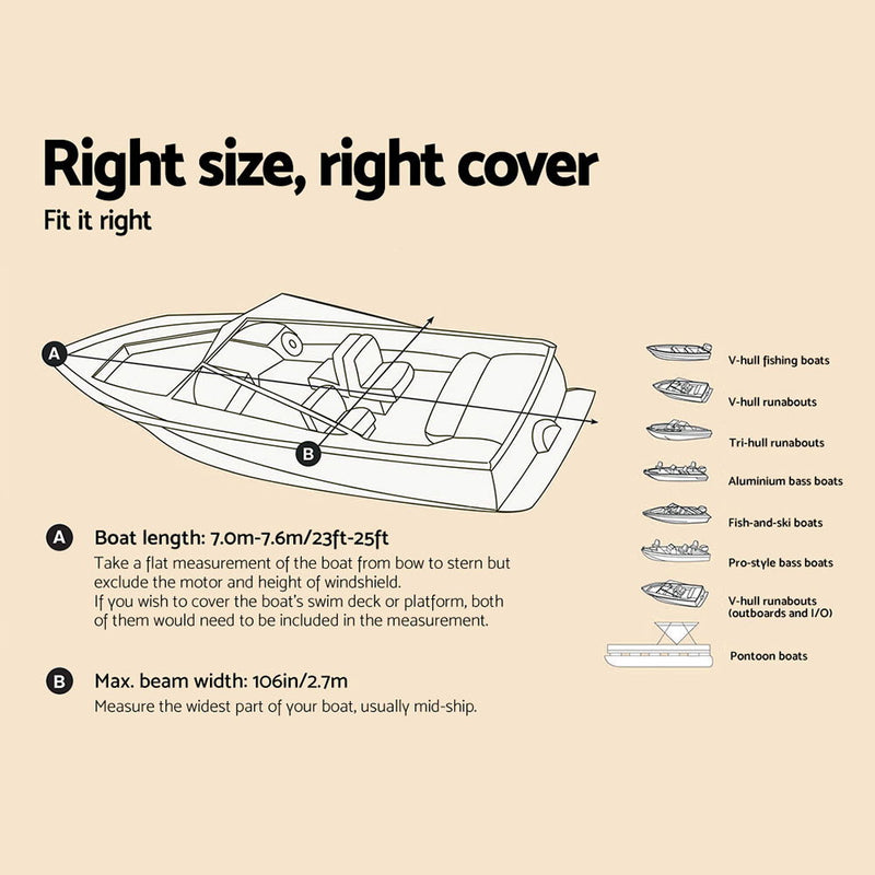 Seamanship 23 - 25ft Waterproof Boat Cover - Coll Online