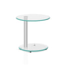 Artiss Side Coffee Table Bedside Furniture Oval Tempered Glass Top 2 Tier - Coll Online