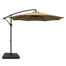 Instahut 3M Umbrella with 50x50cm Base Outdoor Umbrellas Cantilever Sun Stand UV Garden Beige - Coll Online