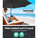 Instahut 3M Umbrella with 50x50cm Base Outdoor Umbrellas Cantilever Sun Stand UV Garden Charcoal - Coll Online