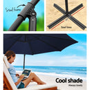 Instahut 3M Umbrella with 50x50cm Base Outdoor Umbrellas Cantilever Sun Stand UV Garden Navy - Coll Online