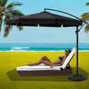 Instahut 3M Umbrella with 48x48cm Base Outdoor Umbrellas Cantilever Sun Beach UV Black