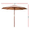 Instahut 3M Outdoor Pole Umbrella Cantilever Stand Garden Umbrellas Patio Beige - Coll Online