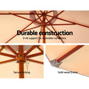 Instahut 3M Outdoor Pole Umbrella Cantilever Stand Garden Umbrellas Patio Beige - Coll Online