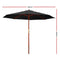 Instahut 3M Outdoor Pole Umbrella Cantilever Stand Garden Umbrellas Patio Black - Coll Online