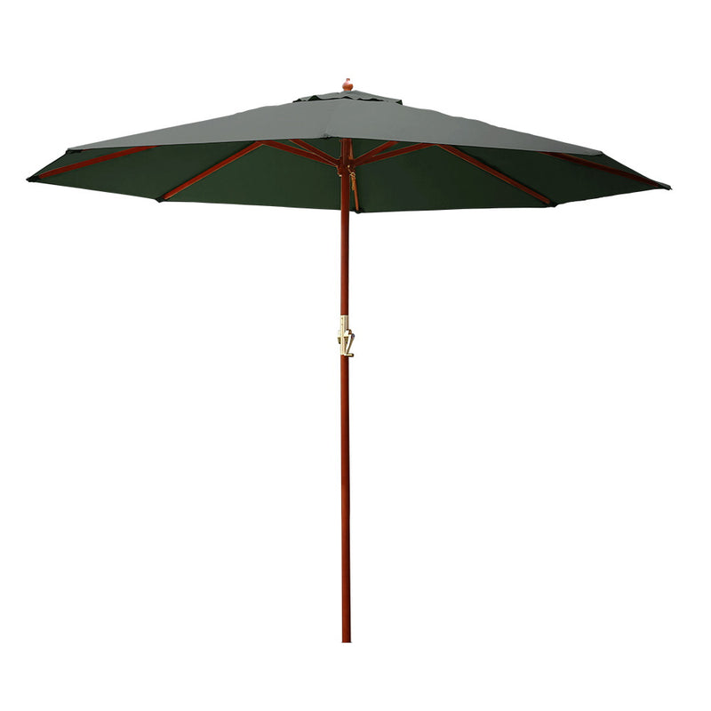 Instahut Umbrella Outdoor Pole Umbrellas Stand Sun Beach Garden Deck Charcoal 3M - Coll Online