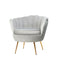 Artiss Armchair Lounge Chair Accent Armchairs Retro Single Sofa Velvet Grey - Coll Online
