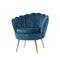 Artiss Armchair Lounge Chair Accent Retro Armchairs Lounge Shell Velvet Navy - Coll Online