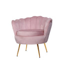 Artiss Armchair Lounge Chair Accent Armchairs Retro Single Sofa Velvet Pink - Coll Online