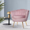 Artiss Armchair Lounge Chair Accent Armchairs Retro Single Sofa Velvet Pink - Coll Online