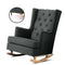 Artiss Rocking Armchair Feeding Chair Fabric Armchairs Lounge Recliner Charcoal - Coll Online