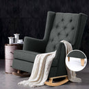 Artiss Rocking Armchair Feeding Chair Fabric Armchairs Lounge Recliner Charcoal - Coll Online