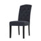 Artiss 2x Dining Chairs French Provincial Kitchen Cafe Fabric Padded High Back Pine Wood Grey - Coll Online