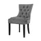 Artiss 2x Dining Chairs French Provincial Retro Chair Wooden Velvet Fabric Grey - Coll Online