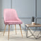 Artiss Dining Chairs Retro Chair Cafe Kitchen Modern Iron Legs Velvet Pink x2 - Coll Online