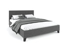 Pale Fabric Bed Frame - Charcoal Double