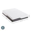 Casa Decor Memory Foam Luxe Hybrid Mattress Cool Gel 25cm Depth Medium Firm - Single - White  Charcoal Grey