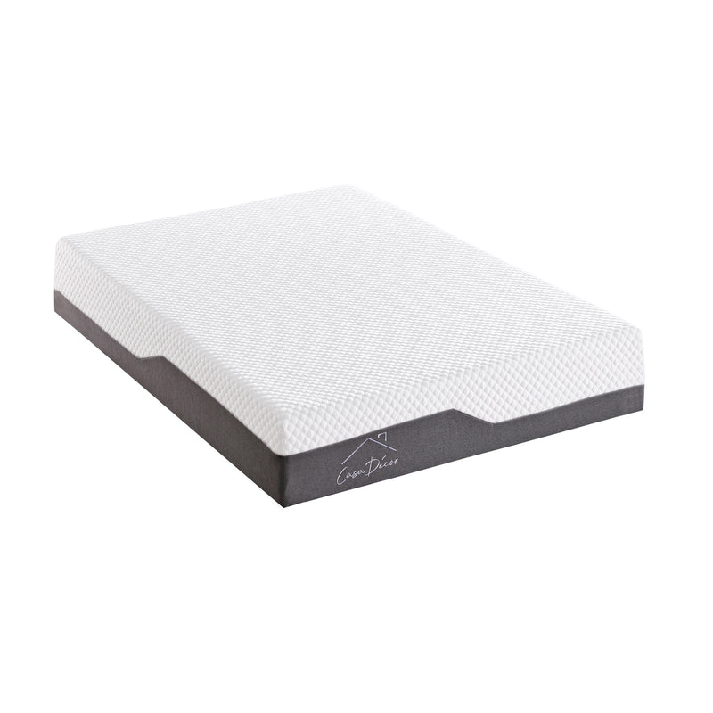 Casa Decor Memory Foam Luxe Hybrid Mattress Cool Gel 25cm Depth Medium Firm - Single - White  Charcoal Grey