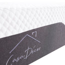 Casa Decor Memory Foam Luxe Hybrid Mattress Cool Gel 25cm Depth Medium Firm - King Single - White  Charcoal Grey