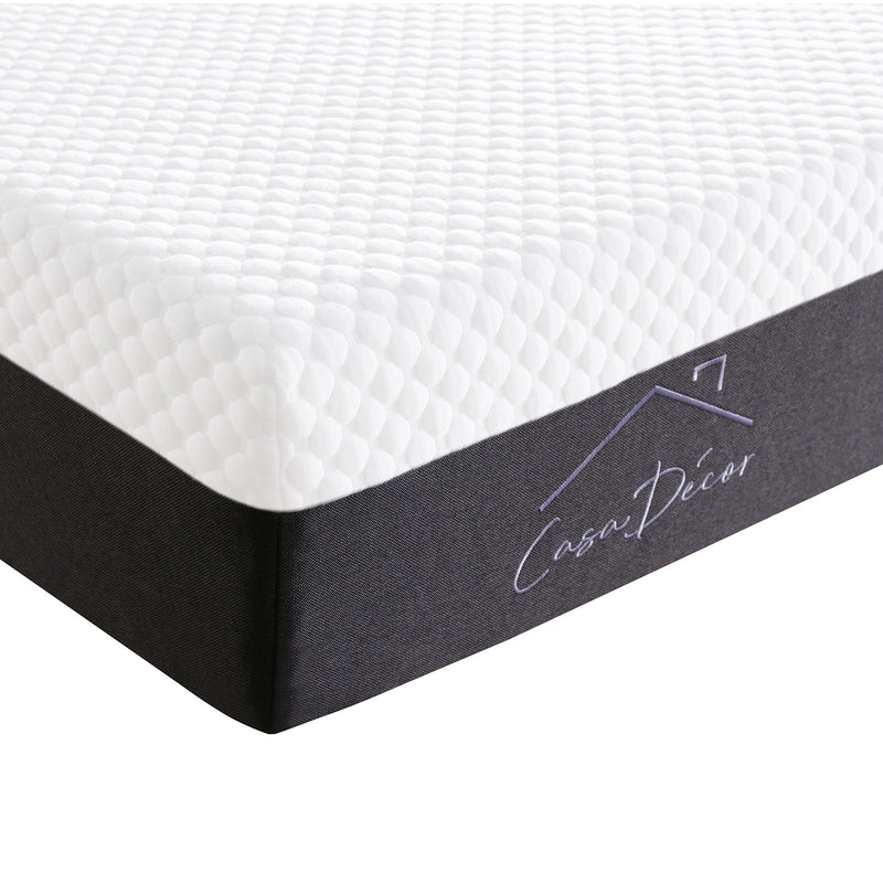 Casa Decor Memory Foam Luxe Hybrid Mattress Cool Gel 25cm Depth Medium Firm - King Single - White  Charcoal Grey