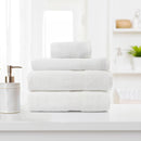 Royal Comfort 4 Piece Cotton Bamboo Towel Set 450GSM Luxurious Absorbent Plush  White