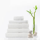 Royal Comfort 5 Piece Cotton Bamboo Towel Set 450GSM Luxurious Absorbent Plush  White