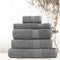 Royal Comfort 5 Piece Cotton Bamboo Towel Set 450GSM Luxurious Absorbent Plush  Charcoal