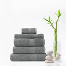 Royal Comfort 5 Piece Cotton Bamboo Towel Set 450GSM Luxurious Absorbent Plush  Charcoal