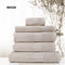 Royal Comfort 5 Piece Cotton Bamboo Towel Set 450GSM Luxurious Absorbent Plush  Beige