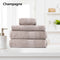 Royal Comfort 4 Piece Cotton Bamboo Towel Set 450GSM Luxurious Absorbent Plush  Champagne