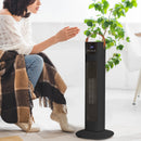 Pursonic Electric Ceramic Tower Heater Portable Oscillating Remote Control - Black