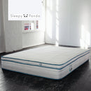 Sleepy Panda Mattress 5 Zone Pocket Spring EuroTop Medium Firm 30cm Thickness - Double - White  Grey  Blue