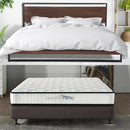 Azure Wood Bed Frame With Comforpedic Mattress Package Deal Bedroom Set - King - White  Brown