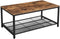 Coffee Table with Dense Mesh Shelf Rustic Brown