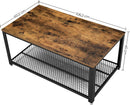 Coffee Table with Metal Frame Storage Shelf Rustic Brown