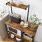 Kithcen Baker's Rack with Shelves Microwave Stand with Wire Basket and 6 S-Hooks Rustic Brown